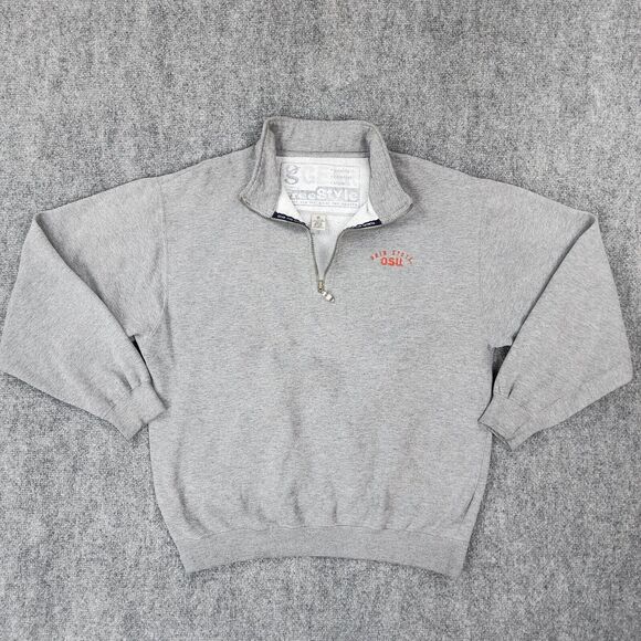 Ohio State Buckeyes Sweatshirt Adult Medium Gray 1/4 Zip Retro Gear For Sports - Picture 1 of 16